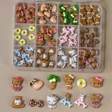 50Pcs Leopard Sanrio 3D Resin Nail Charms Mixed Kuromi My Melody Kitty Nail Parts DIY Manicure Decor Accessories