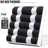 HSS 5/10 Pairs Men's Cotton Blend Socks Black Business Men Socks Soft Breathable Summer Winter for Male Socks Plus Size (6.5-14)