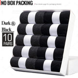 HSS 5/10 Pairs Men's Cotton Blend Socks Black Business Men Socks Soft Breathable Summer Winter for Male Socks Plus Size (6.5-14)
