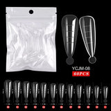 60 Pieces/Bag Uv Gel Polishing Fast Building Mold Acrylic Fake Nail Art Reminder Dual System Nail Accessories Extension Nail Form
