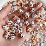120PCS Box Mixed Hello Kitty 3D Nail Charms Cute Cartoon Resin Ornaments Kawaii DIY Nail Art Manicure Decor Accessories