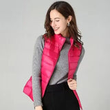 2026 White Duck Down Jacket Women Vest Autumn Winter Sleeveless Waistcoat Warm Lightweight Puffer Jacket Female Tops Outwear