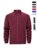Men's Casual Sweatshirt Jackets Full Zip Up Cardigan Stand Collar Jacket Autumn Winter Male Outdoor Windproof Warm Coat