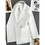 Women Suit Blazer Elegant Coat 2025 Spring Autumn Fashion Korean Blazer Luxury Double Breasted Jacket Solid Ladies Tops Clothes