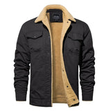 EKLENTSON Winter Fleece Hiking Jackets Men Thermal Windproof Coat Outdoor Thick Warm Cotton Cargo Work Jacket Travel Outerwear