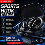 Wireless Bluetooth 5.3 Earbuds LED Display Sports Earhook Headphones Deep Bass HiFi Stereo Noise Cancelling Runing Earphones