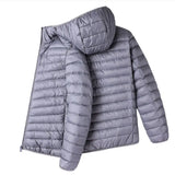 Men Solid Color Hooded Puffer Coat, Winter Lightweight Casual Outdoor Sports Warm Jacket for Male