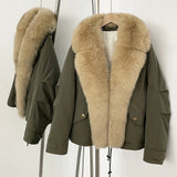 Down Jacket Women Real Fox Fur Collar Autumn 2025 Winter White Duck Down Coat Warm Puffer Jacket Female Waterproof  Feathers
