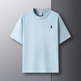 2026 Summer Men's Knitted Cotton Short Sleeved T-shirt Fashionable and Comfortable Printed Breathable Top