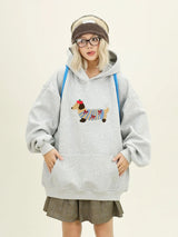 Women Sweatshirt Streetwear Couples Tops Casual Loose Hoodie Autumn Winter Cartoon Dog Embroidery Hooded Pullover