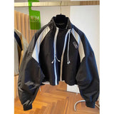 Zipper Design Niche Loose Casual Stand Collar Windbreaker Jacket Spring and Autumn Short Jacket Jacket Top