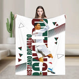 CR7  Football Soccer Blanket Ronaldos Flannel Funny Warm Throw Blanket for Bedding Lounge Decoration