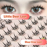 MJ Self Adhesive DIY Lashes No Glue Needed Reusable Bottom Lash  Fluffy Cluster Eyelash Korean DIY Manga Lash Extension At Home