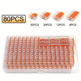 20/90pcs Box Electrical Lever Wire Connectors 2 Port 3 Port 5 Port Electric Cable Clamp Mini Quick Wire Terminal Connector