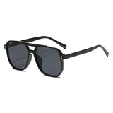 Hiking Classic Oversized Pilot Anti Light Glasses Women Vintage Double Bridge Big Oval Sun Shades Unisex Yellow Lens Eyewear