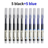 10Pcs/set High Quality Needle Type Gel Pens Straight Liquid Ballpoint Pen Kawaii Stationery School Office Supplies Writing