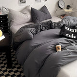 Washed Cotton Bed Linen Bedding Set 4 Pieces Bed Sheets Set Solid Color Comforter Cover Couple Queen King Size Bed Quilt Cover