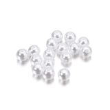 10-1000pcs/lot 3-20mm Straight Holes Acrylic Imitation Pearl Beige Bracelet Round Beads For DIY Craft Jewelry Making Supplies