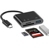 USB C SD Card Reader for iPhone 15-17 iPad Mac pro Air with USB a Port Micro SD Memory Card Adapter Camera Card Reader