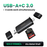 UGREEN SD4.0 Card Reader 312MB/s USB-C/USB-A USB Memory Card Reader for SD Micro SD UHS-II for Laptop iPhone Samsung iPad PC