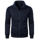 Men's casual sports zipper stand up collar jacket, men's solid color top