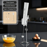 Milk Frother Wand Coffee Frother Handheld Foam Maker For Latte Rechargeable Electric Milk Frother Handheld Drink Mixer Gift Idea