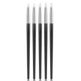 5Pcs/set Silicone Nail Brush UV Gel Polish Tip 3D Image DIY Dotting Polish Brushes Pen Professional DIY Manicure Tools