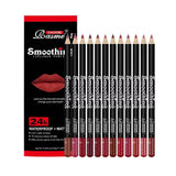 12 pcs Long-Lasting Lipstick Set with Professional Lip Liner Pencil and Matte Lip Gloss for Women Valentine's Day Gifts