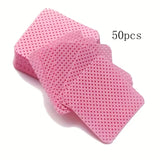 50Pcs Lint Free Nail Wipes Eyelash Extension Glue Wipes Cleaner Cloth Non-Woven Fabric Nail Gel Polish Remover Cotton Pads