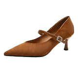 Pointed Toe Leopard Sexy Heels Women Elegant Thin High Heel Designer Pumps Dress Shoes Fashion Buckle Shallow Zapatos De Mujer