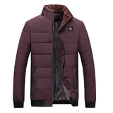 Puffer Jacket Mens Fleece Lined Thick Parkas Stand Collar Jacket Men's Coat Winter Warm Thick Coat Quilted Padded Jacket Outwear