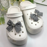 Cute Red Bow Shoe Charms for Crocs Designer DIY Bow-knot Wing Shoe Decorations High Quality Clogs Buckle Accessories New Fashion