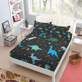 Jurassic Dinosaurs Children Fitted Sheet Set King Queen Double Full Size Bed Linen Set
