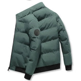 2025 Winter New Solid Color Zipper Down Jacket Thick Cotton Jacket Men Trendy Brand Casual Youth Coat Versatile Comfortable Top