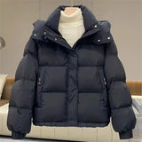 Cotton-Padded Coat Ladies New Autumn Winter 2025 Korean Down Jacket Women's Parkas Short Bread Outerwear Hooded Cotton Jackets