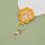 Cute Paw Print Pet Hair Memorial Keychain Leather Dog Cat Fur Holder Keepsake Key Ring Personalized Pet Loss Memory Key Chains G