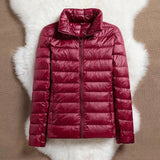 Light Down Coat Women Spring Jacket Fashion Short Ultra Lightweight Packable Puffer Coats Female Down Warm Slim Fit Parkas