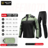 SULAITE Rain Suit Motorcycle Rain Gear Suit for Men & Women Jackets & Pants Reflective Waterproof Breathable Rainsuit