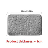 1PC Memory Foam Velvet Carpet Embossed Non-Slip Mat for Bathroom Living Room Cobblestone Floor Home Decorative Rug