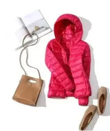 8XL Cheap Ultra Light Down Winter Warm Hooded Feather Puffer Jacket For Girl Short Spring Autumn Coat Female Women Big Size Duck