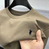 2026 Summer Men's Knitted Cotton Short Sleeved T-shirt Fashionable and Comfortable Printed Breathable Top