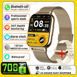 2026 Upgraded Smart Watch Heart Rate Blood Oxygen/Pressure Sleep Monitoring Bluetooth Call Voice Assistant Sport Mode Smartwatch