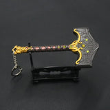 New God of War 5 Ragnarok Keychain Thor's Hammer Mjolnir Key Chain Levitan's Axe Keyring Blades of Exile Chaos Game Accessories