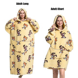 Women Plush Fleece Blanket Men Warm Thick Hoodies Adult Giant TV Blanlets with Sleeves Super Long Cold-proof Homewear Pajamas