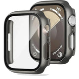 Tempered Glass+Case For Apple Watch 38-40mm 41mm 42mm 44mm 45mm 46mm Screen Protector Protective Cover iWatch 11 10 8 7 9 6 SE 5