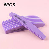 2/5/10PCS Professional Double-sided Nail File Block Colorful Sponge Nail Polish Buffing Sanding Buffer Strip Polishing Pedicure