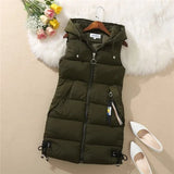 2023 New Autumn Women Vest Winter Puffer Parkas Coat Casual Pocket Hooded Waistcoat Female Sleeveless Jacket  Outerwear