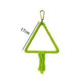 Wooden Bird Toys Small Parrot Chewing Training Toys Cotton Rope Swing Hanging Ring Bell Bird Cage Climbing Ladders Pet Supplies