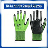 N618 Nylon Nitrile Dipped Work Gloves Oil Resistant Wear Resistant for Construction Auto Repair Factory