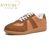 AIYUQI Women's Sneakers 2026 New Genuine Leather Ladies Moral Training Shoes Casual Spring Flat Shoes Women